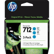 HP 712 Cyan Ink Cartridge 3-Pack