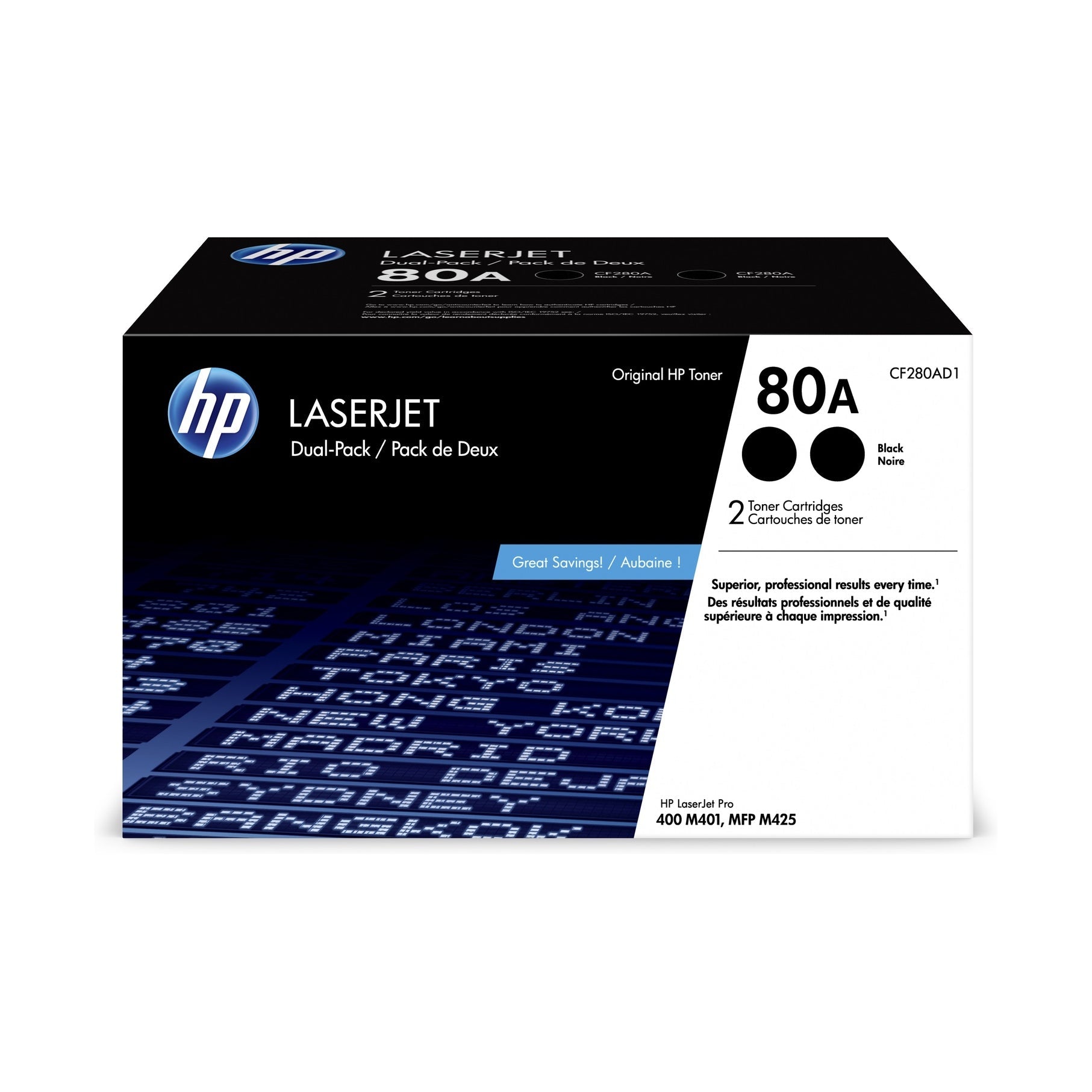 HP 80A Black Dual LaserJet Toner Cartridge