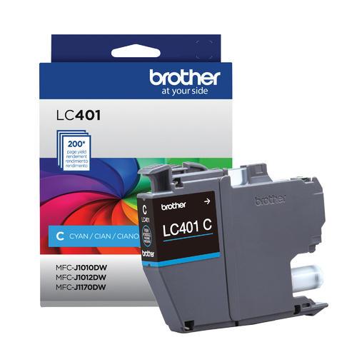 Brother Genuine LC401C Standard Yield Cyan Ink Cartridge