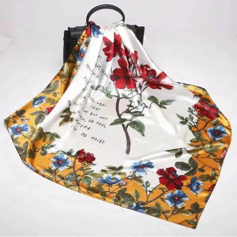 Imitation Silk Printed Floral Arab  Headscarf