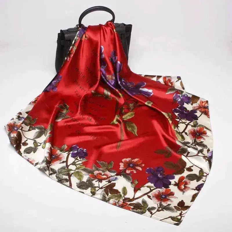 Imitation Silk Printed Floral Arab  Headscarf