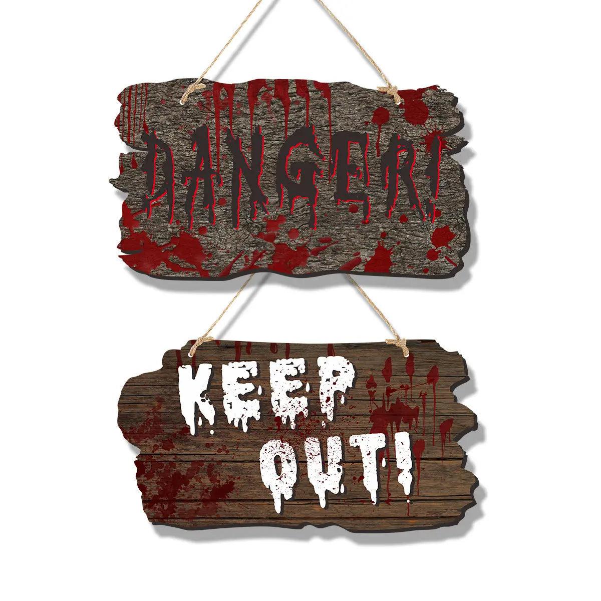 Imitation Wooden Doorplate Ghost Festival Haunted House Horror Atmosphere Decoration