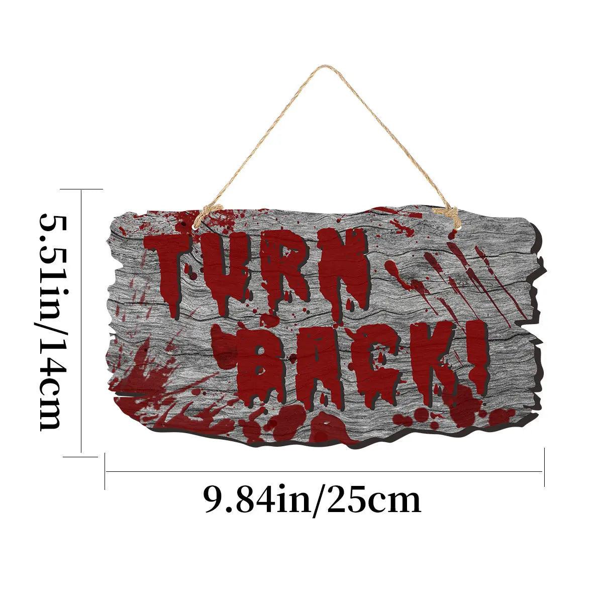 Imitation Wooden Doorplate Ghost Festival Haunted House Horror Atmosphere Decoration
