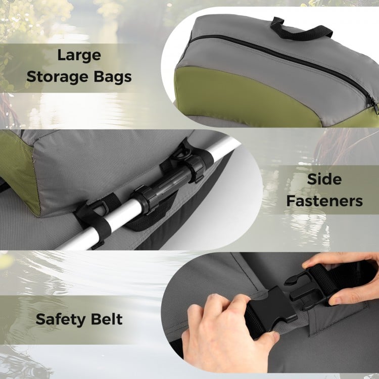 Inflatable Fishing Float Tube with Shoulder Straps and Storage for Angling