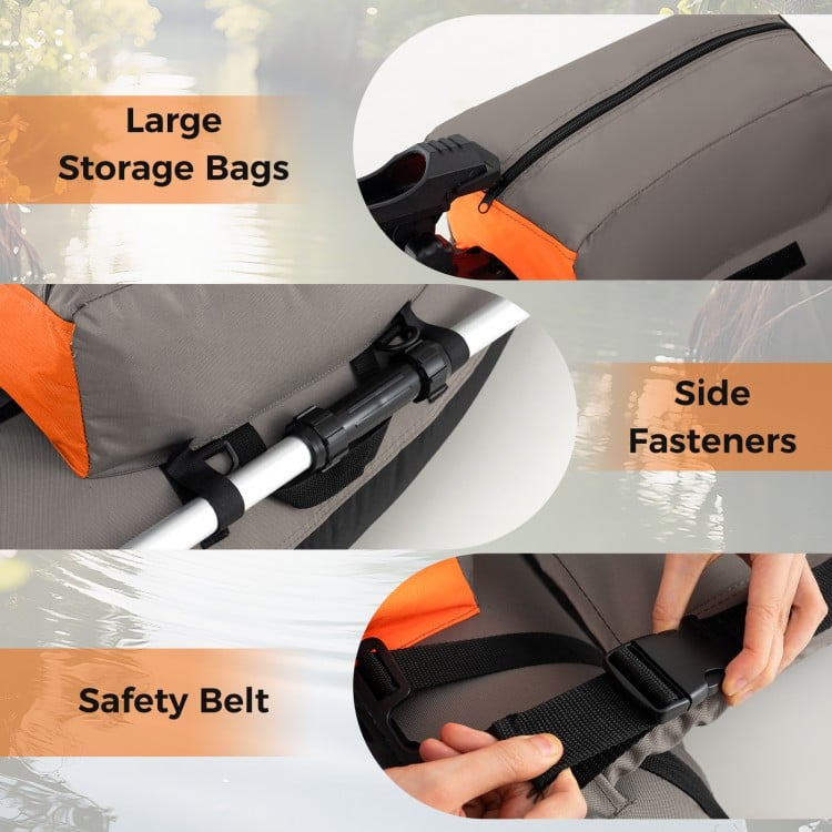 Inflatable Fishing Float Tube with Shoulder Straps and Storage for Angling