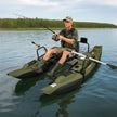 Inflatable Fishing Float Tube with Foldable Padded Seat and Adjustable Footrest - Green