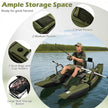 Inflatable Fishing Float Tube with Foldable Padded Seat and Adjustable Footrest - Green