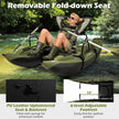 Inflatable Fishing Float Tube with Foldable Padded Seat and Adjustable Footrest - Green