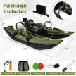 Inflatable Fishing Float Tube with Foldable Padded Seat and Adjustable Footrest - Green