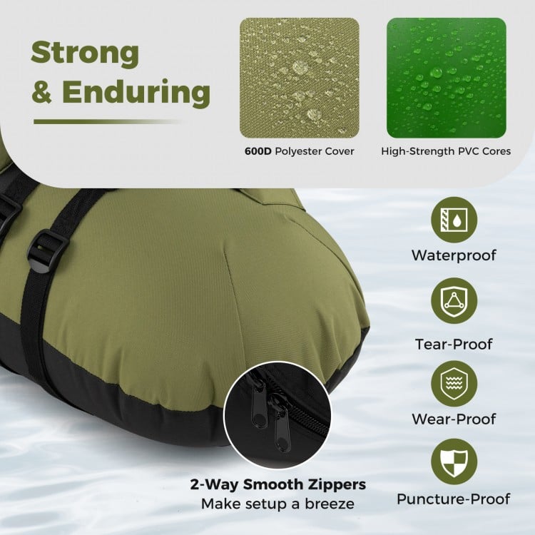 Inflatable Float Tube with Adjustable Fishing Rod Holder and Fish Hook Stator