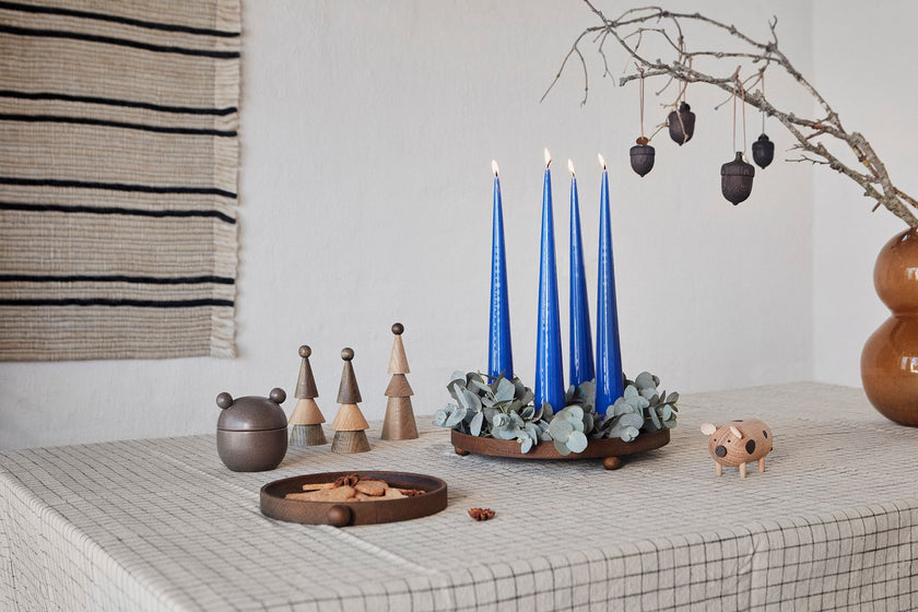 Inka Wood Tray Round - Large - Dark