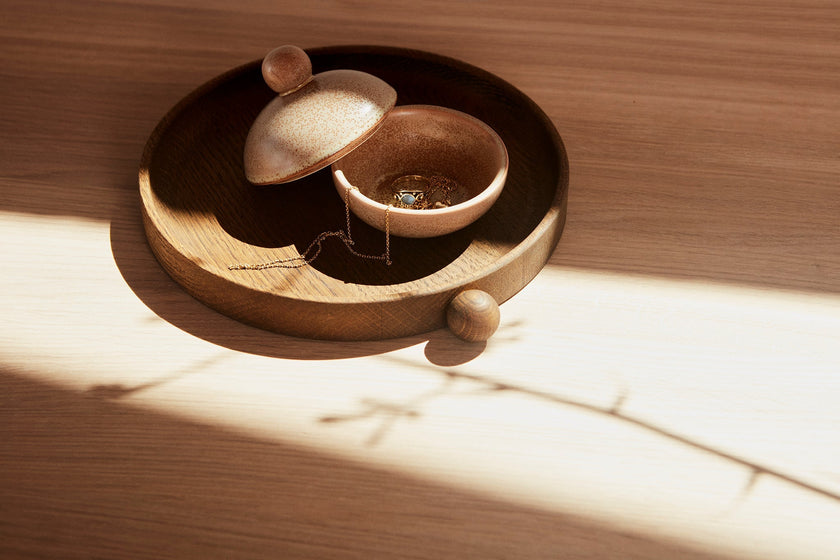 Inka Wood Tray Round - Small - Dark