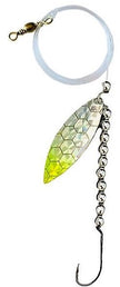 Single Hook Willow Leaf Spinner – Lime Scale Blade Lure