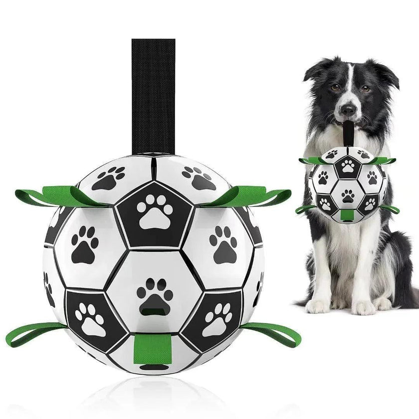 Interactive Dog Football Toy Soccer Ball with Grab Tabs – Inflatable Training Toy for Dogs