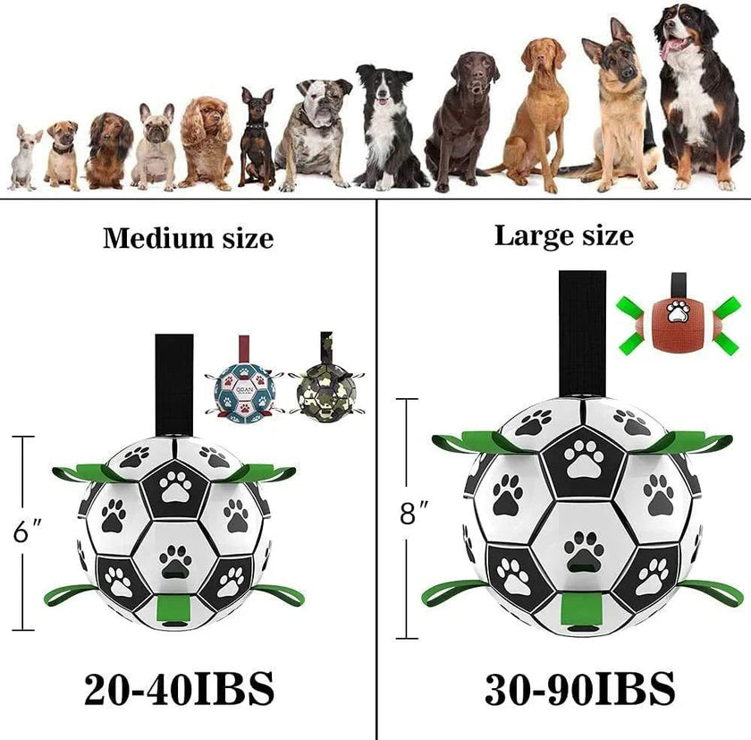 Interactive Dog Football Toy Soccer Ball with Grab Tabs – Inflatable Training Toy for Dogs