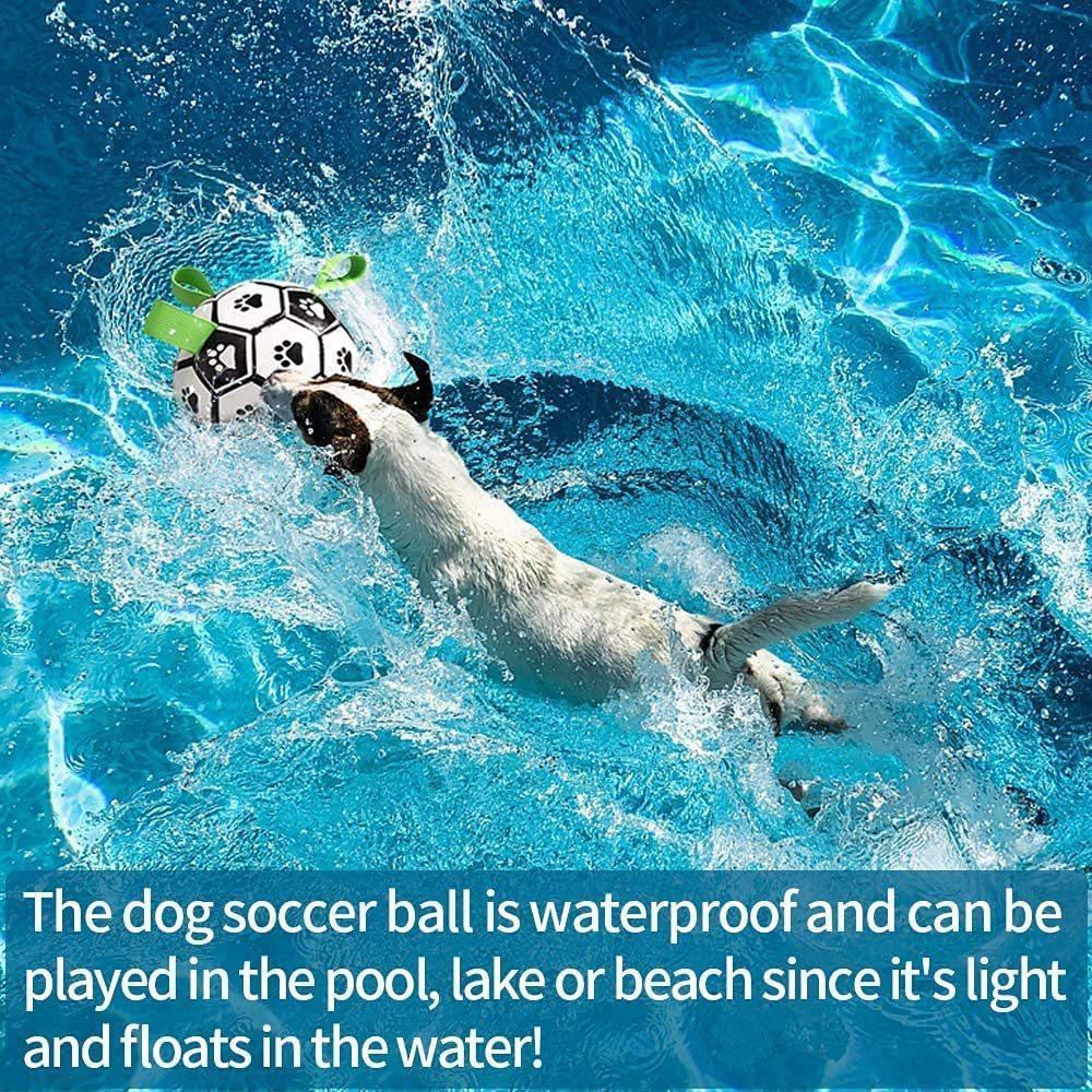 Interactive Dog Football Toy Soccer Ball with Grab Tabs – Inflatable Training Toy for Dogs