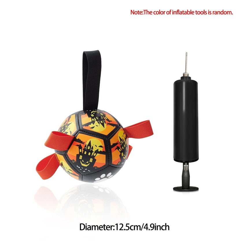 Interactive Dog Football Toy Soccer Ball with Grab Tabs – Inflatable Training Toy for Dogs