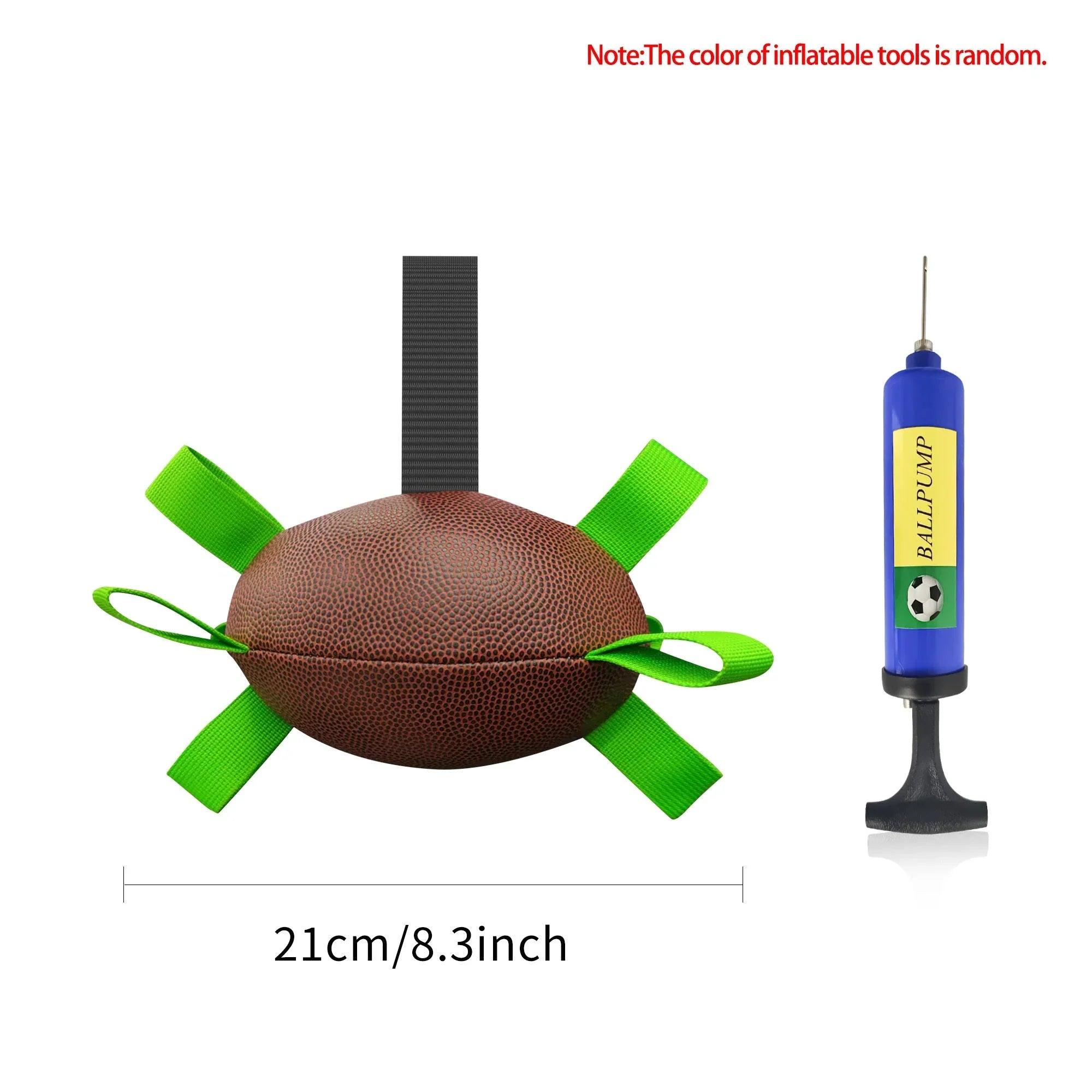 Interactive Dog Football Toy Soccer Ball with Grab Tabs – Inflatable Training Toy for Dogs