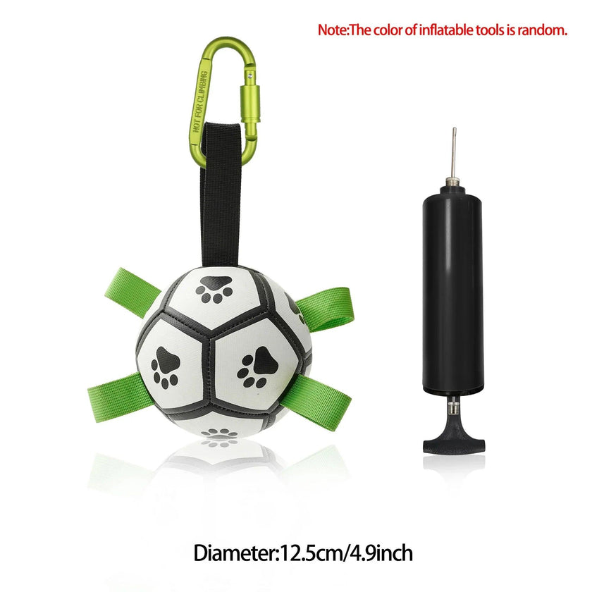 Interactive Dog Football Toy Soccer Ball with Grab Tabs – Inflatable Training Toy for Dogs