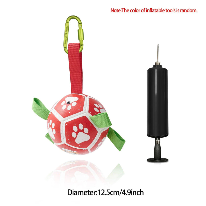 Interactive Dog Football Toy Soccer Ball with Grab Tabs – Inflatable Training Toy for Dogs