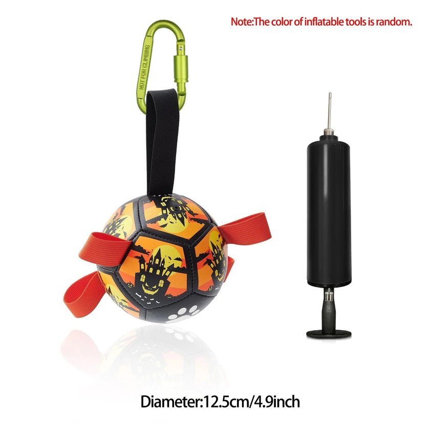 Interactive Dog Football Toy Soccer Ball with Grab Tabs – Inflatable Training Toy for Dogs