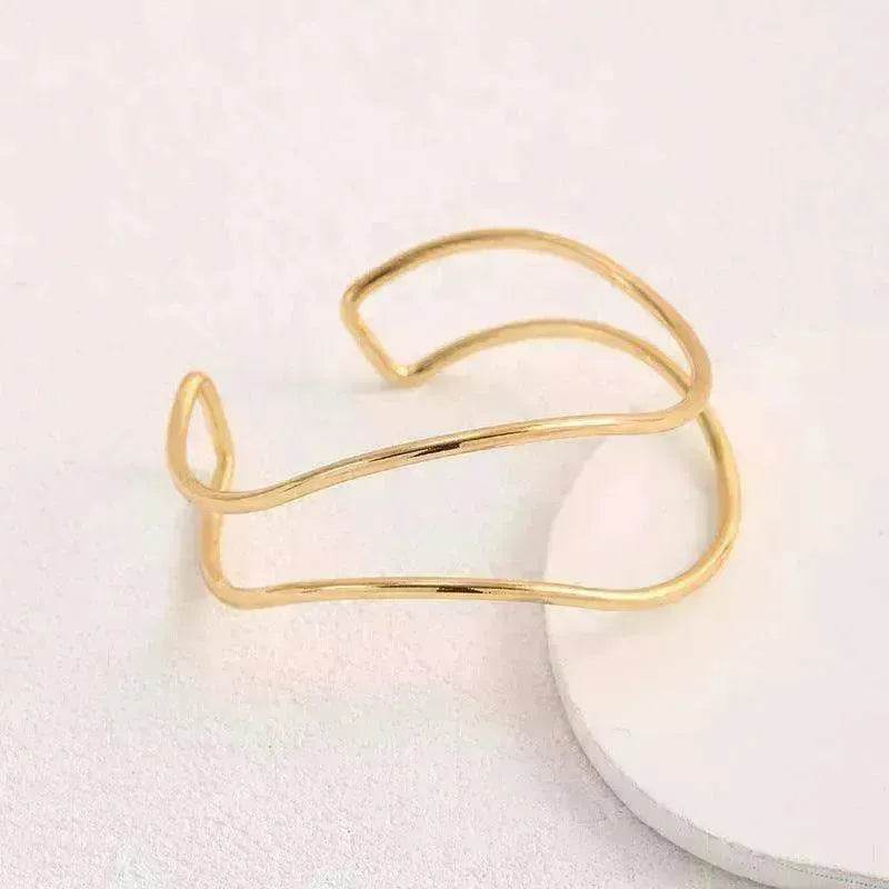 Irregular Gold Wave Bracelet Adjustable