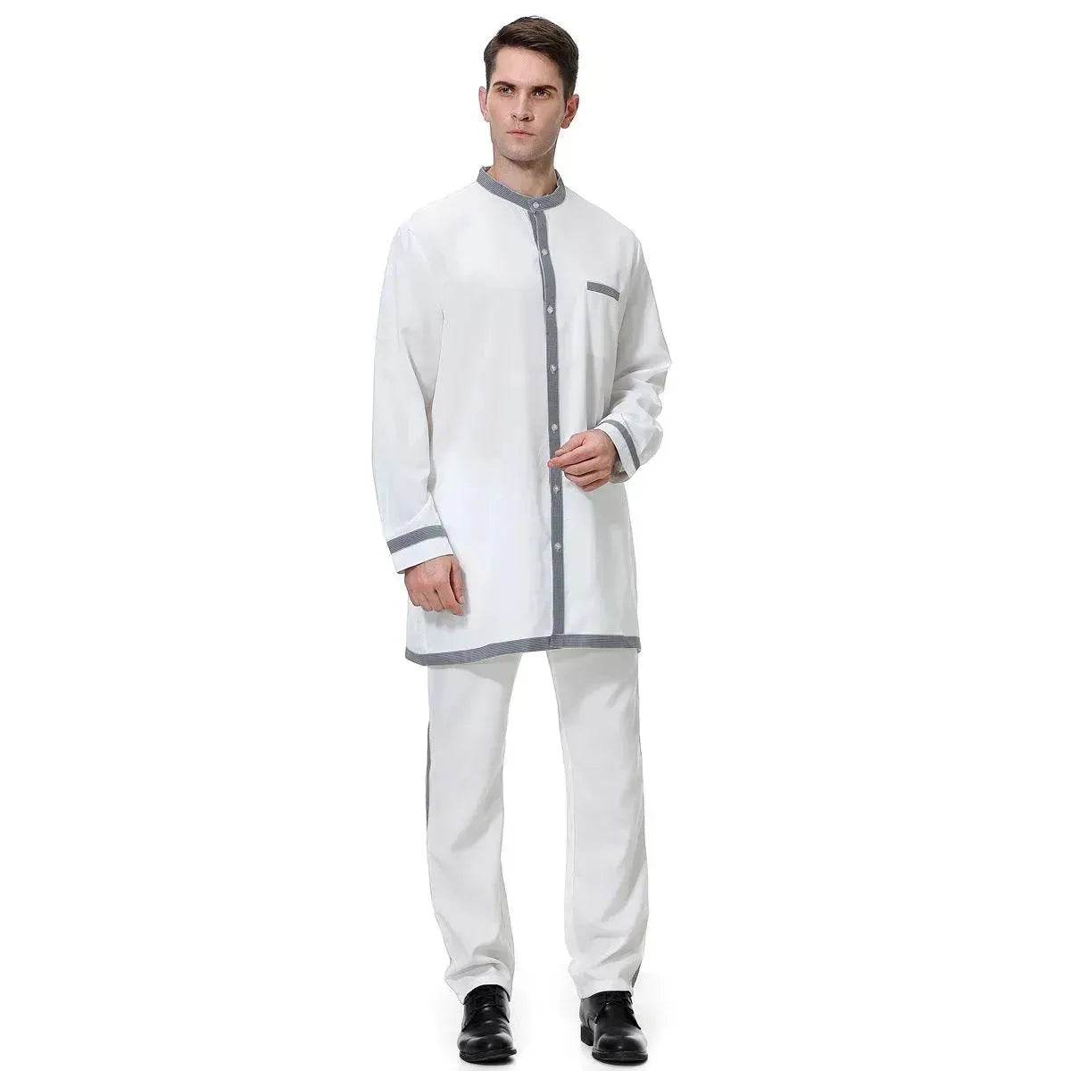 Islamic Two piece wear for Men  Saudi Arab  Men's Robe Suit Arab2pcs Thobe Jubba Thoub Robe