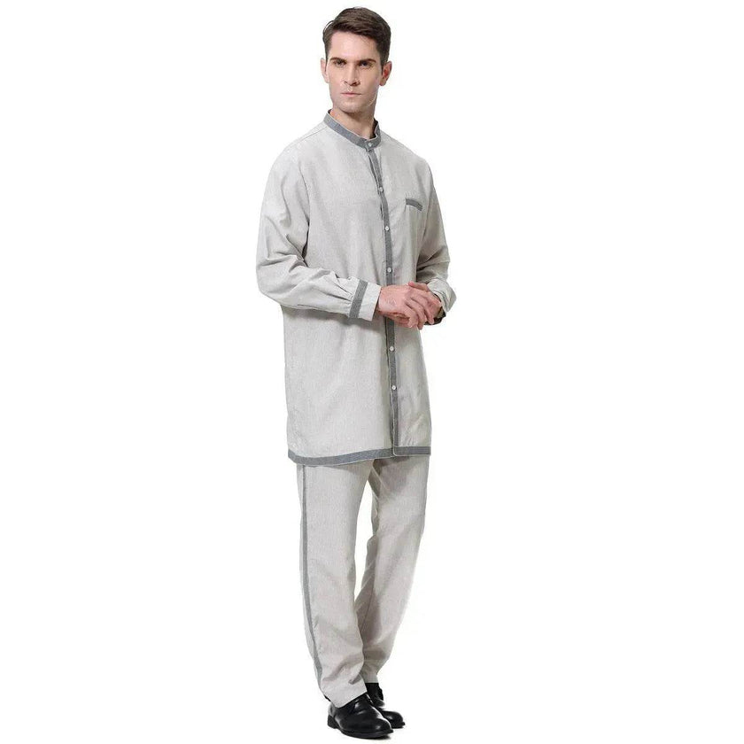 Islamic Two piece wear for Men  Saudi Arab  Men's Robe Suit Arab2pcs Thobe Jubba Thoub Robe