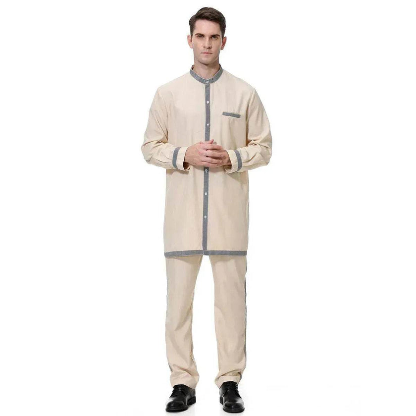 Islamic Two piece wear for Men  Saudi Arab  Men's Robe Suit Arab2pcs Thobe Jubba Thoub Robe