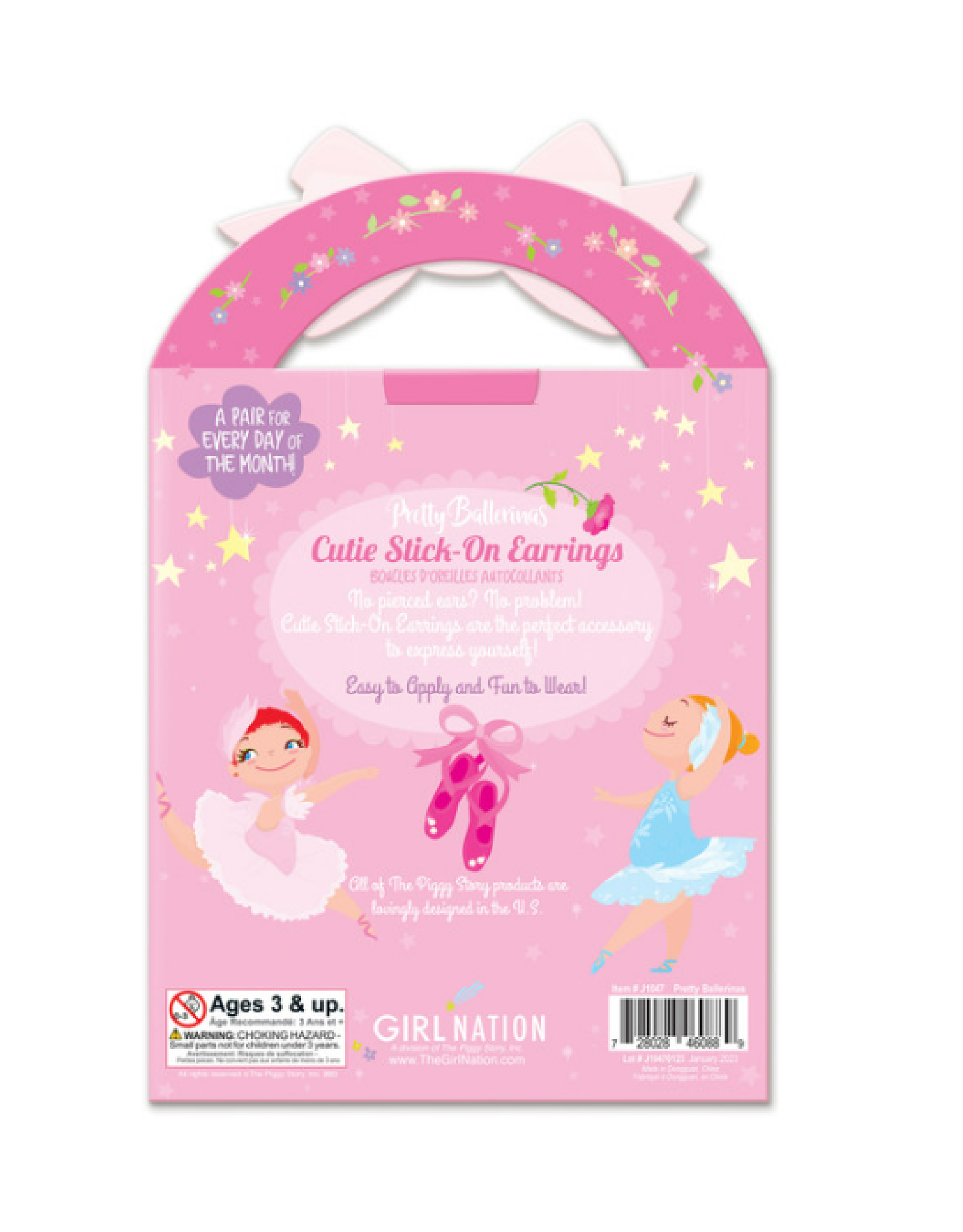 Cutie Stick-On Earrings - Pretty Ballerinas - Girl Nation