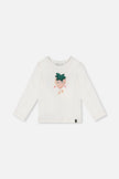 Long Sleeve Organic Cotton Strawberry T-Shirt Off White