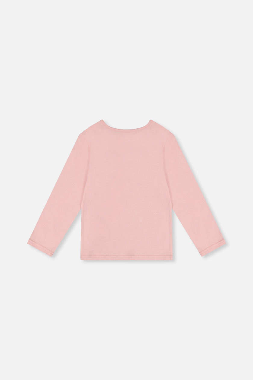Long Sleeve Organic Cotton T-Shirt Pale Dusty Pink