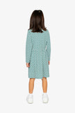 Organic Cotton Dress With Pockets Green Floral Print