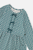 Organic Cotton Dress With Pockets Green Floral Print