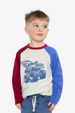 Raglan T-Shirt Heather Grey, Red And Blue