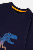 Long Sleeve Organic Cotton T-Shirt Dark Blue And Orange
