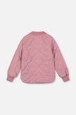 Quilted Raglan Sleeve Jacket Mauve Pink