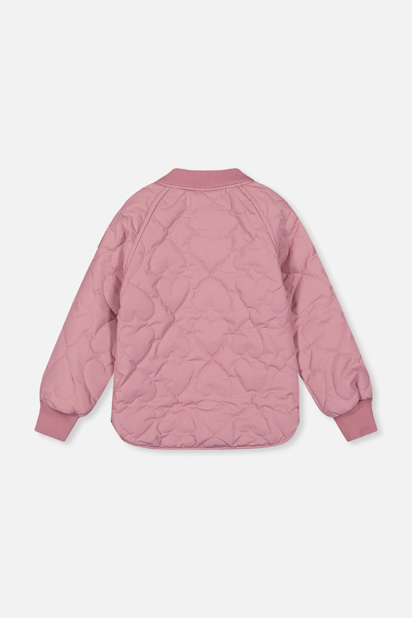 Quilted Raglan Sleeve Jacket Mauve Pink