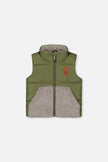 Sleeveless Mid-Season Vest Olive Green