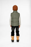 Sleeveless Mid-Season Vest Olive Green
