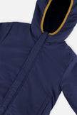 Reversible Mid-Season Jacket Dark Blue, Beige And Brown