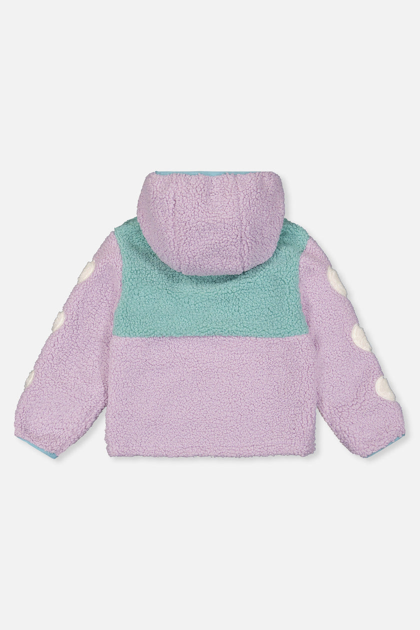 Reversible Mid-Season Jacket Pale Blue-Grey And Mauve