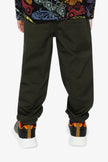 Stretch Canvas Jogger Pants Very Dark Green