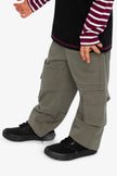 Twill Pants With Cargo Pockets Grey