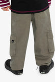 Twill Pants With Cargo Pockets Grey