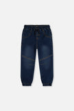 French Terry Denim Jogger Pants Navy Blue