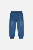 French Terry Denim Jogger Pants Light Blue