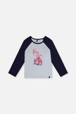 Raglan Organic Cotton T-Shirt Dark And Pale Blue