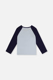 Raglan Organic Cotton T-Shirt Dark And Pale Blue