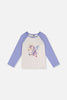 Raglan Organic Cotton T-Shirt Violet And Off-White